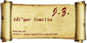 Jéger Zomilla névjegykártya